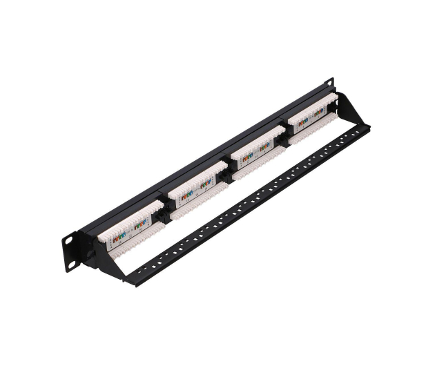ExtraLink  Patchpanel 24p 19" 1U UTP 5e półka (czarna) - 1323247 - zdjęcie 2